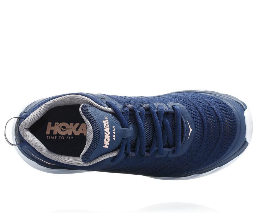 Hoka One One Koşu Ayakkabısı Kadın Mavi/Beyaz - Akasa - GJ5473680